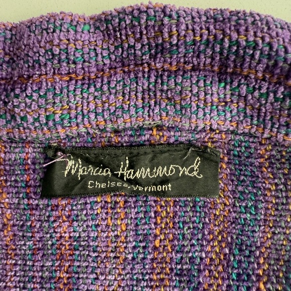 Marcia Hammond Chelsea Vermont Woven Multicolor Chenille Woven Open Cardigan OS - Picture 6 of 10